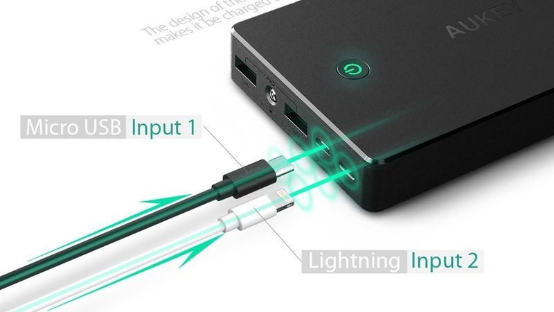 Aukey 20,000mAh Lightning/MicroUSB Battery Pack, $24 with code 7XZIHKL9